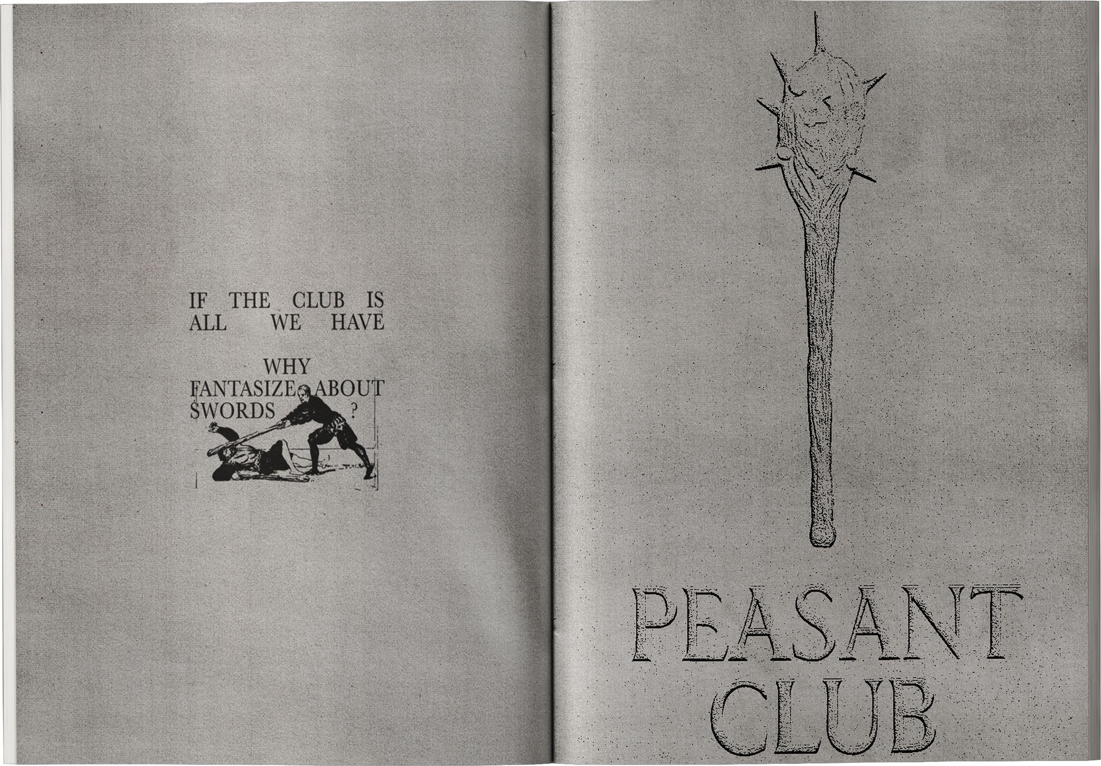 Peasant Club, open spread with the club